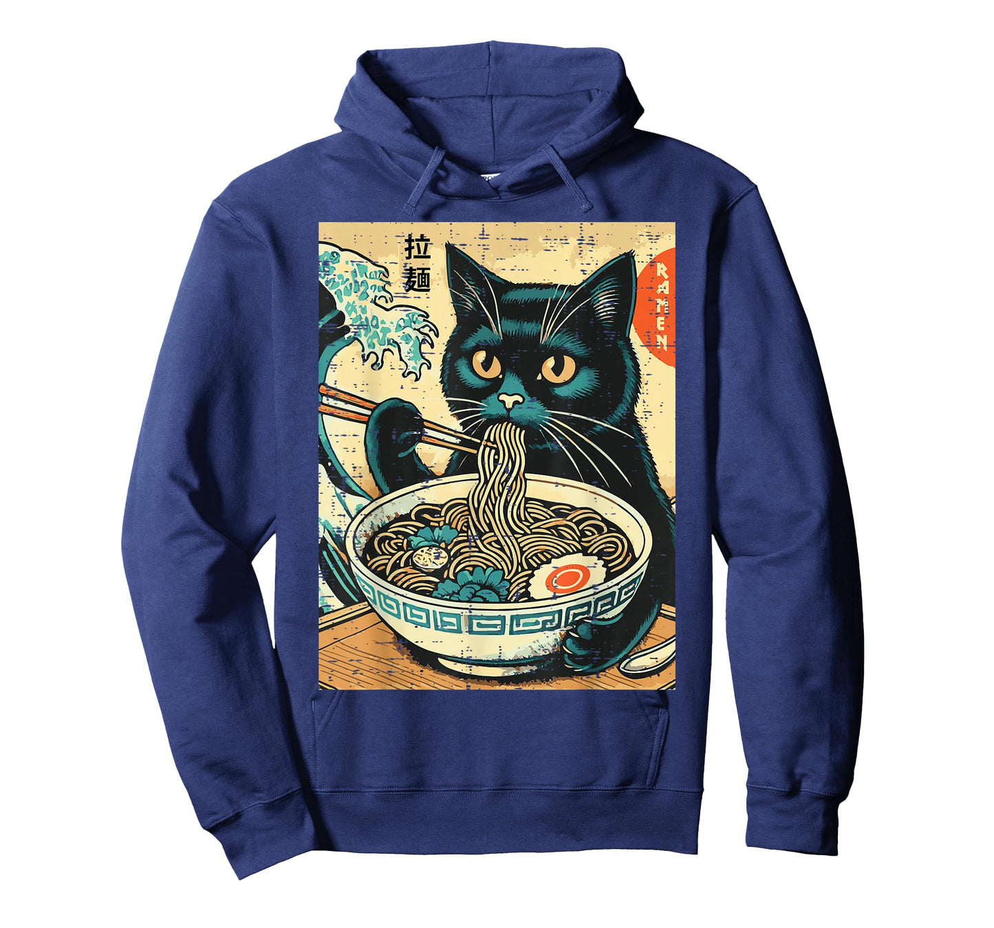 Japanese Cat Ramen Great Wave Vintage Art Food Men Women Kid T-Shirt