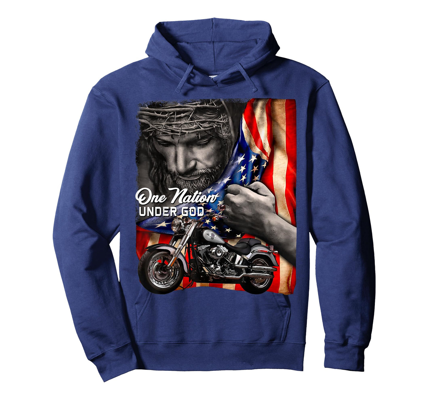 One Nation Under God Motorcycle Biker Flag Patriotic T-Shirt