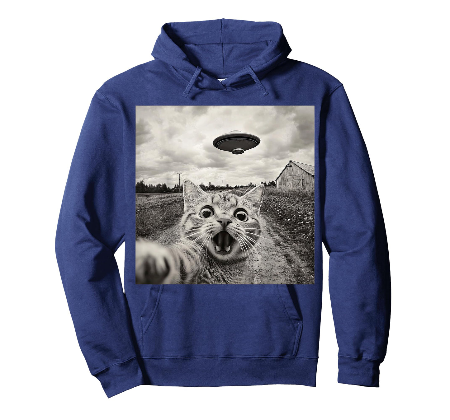 Funny Cat UFO Alien Selfie T-Shirt