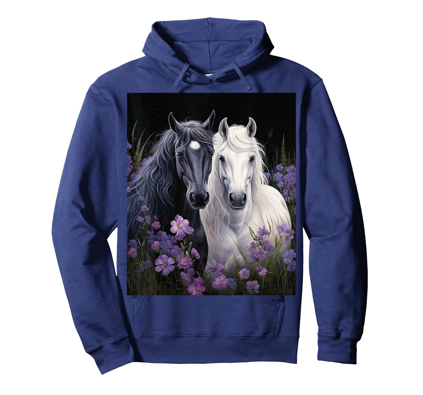 2 Horses standing in a meadow with flowers T-Shirt