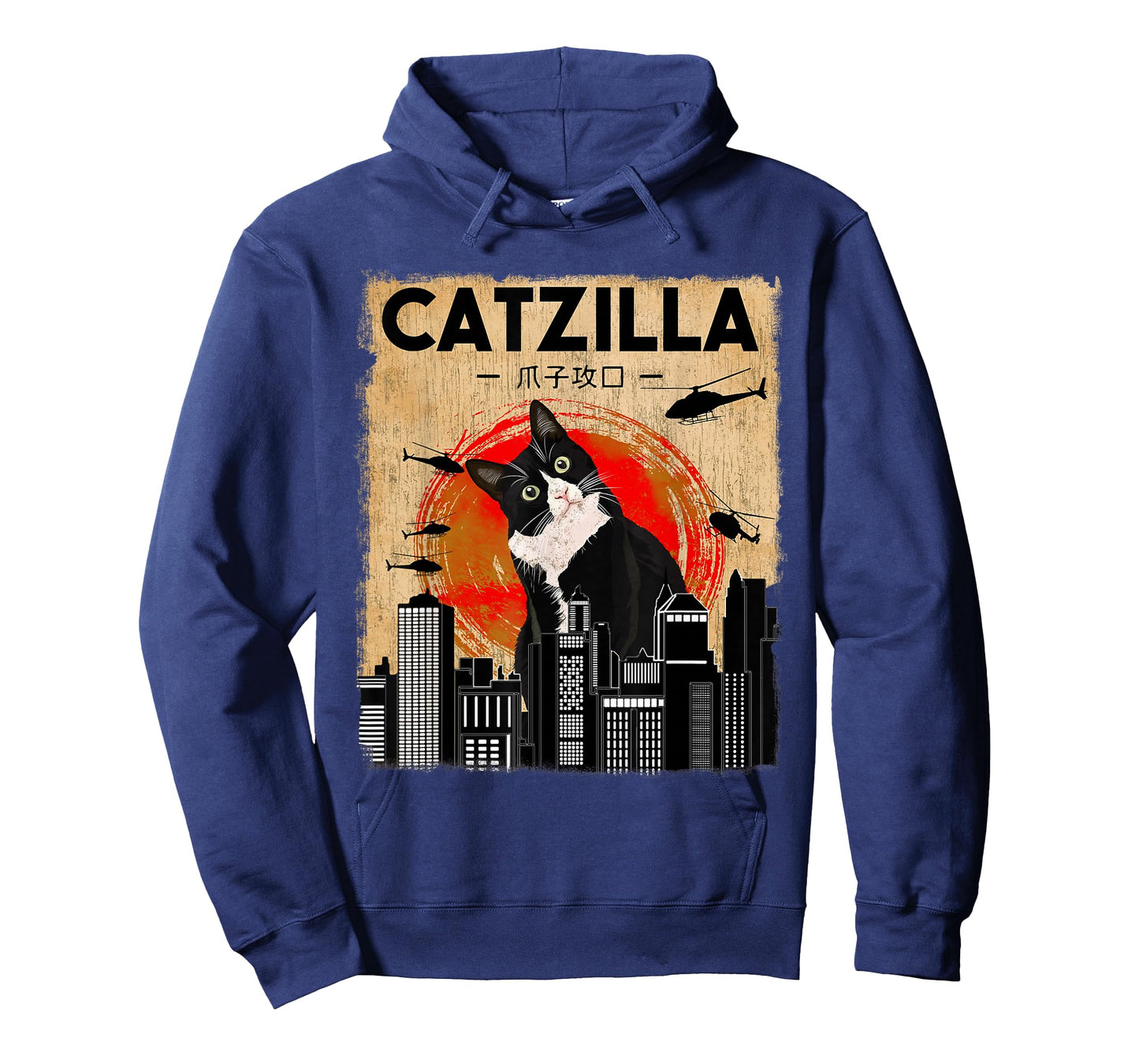 Vintage Catzilla - Funny Tuxedo Cat and Kitten T-Shirt
