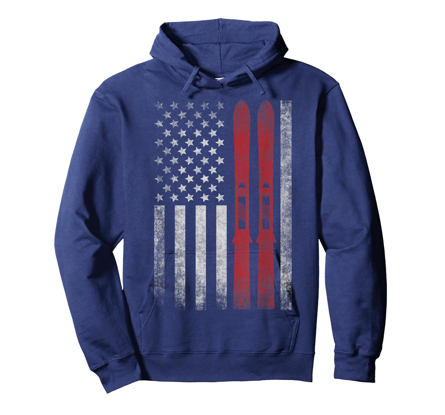 American Flag & Skis. Skiing Winter Sports for US Skiers. T-Shirt