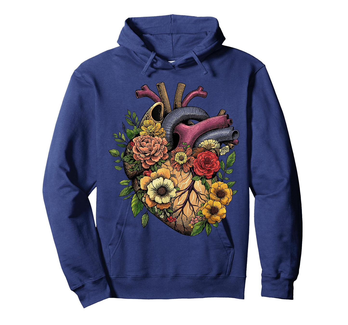 Anatomical Heart Shirt Floral Organ Cardiology Cardiac Nurse T-Shirt