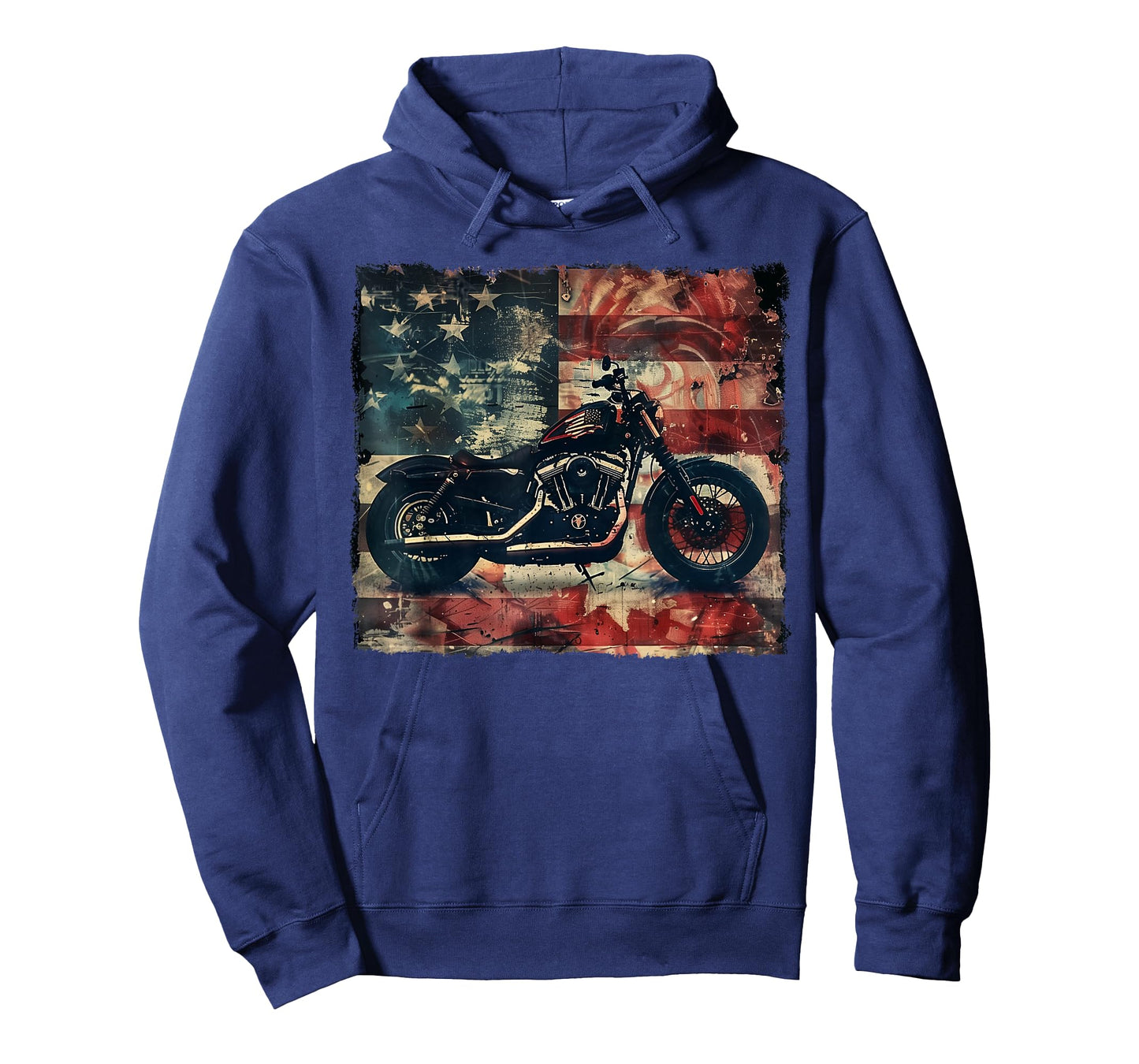 Vintage Motorcycle USA Flag Retro Biker American T-Shirt