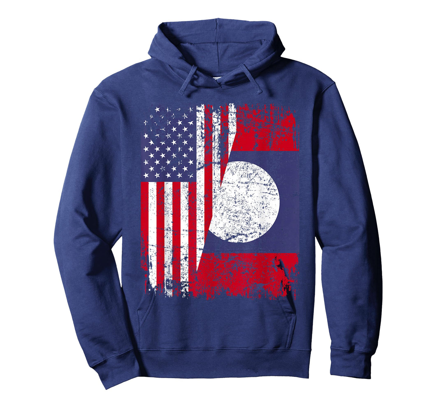 LAOTIAN ROOTS | Half American Flag | USA LAOS FLAG T-Shirt