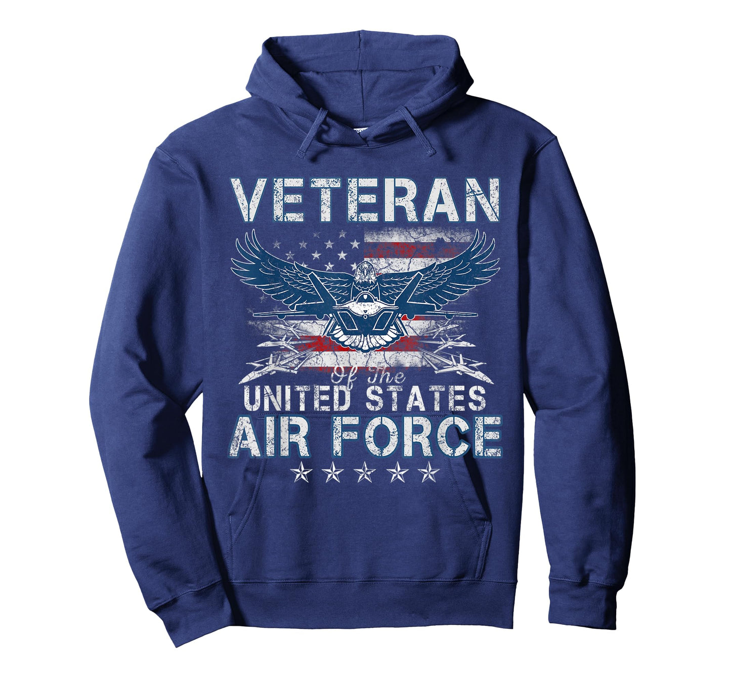 Proud US Air Force Veteran USA Flag Patriotic Vintage Mens T-Shirt
