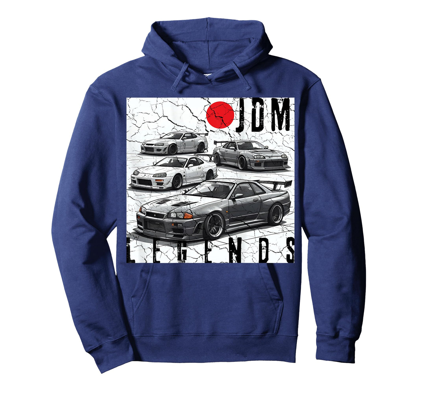 Backprint Distress JDM Legends Race Cars Japanese Flag Gifts T-Shirt