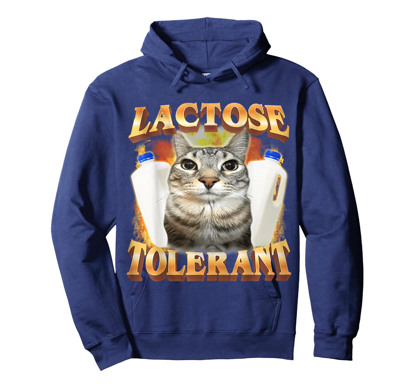 Lactose Tolerant Vintage Funny Cat and Retro Milk 90s T-Shirt