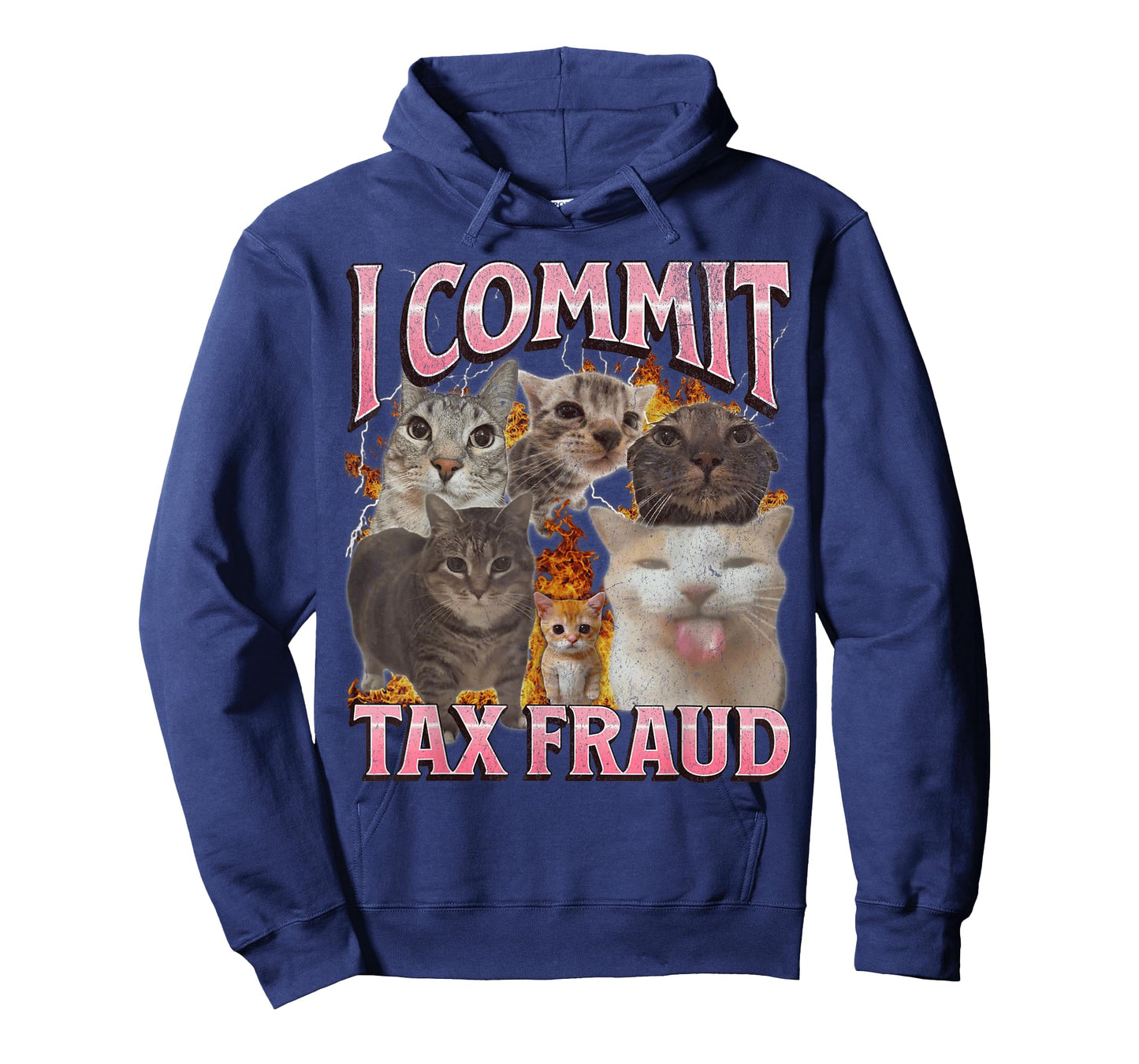 I Commit Tax Fraud Funny Cat Meme Bootleg Graphic T-Shirt for Men Women