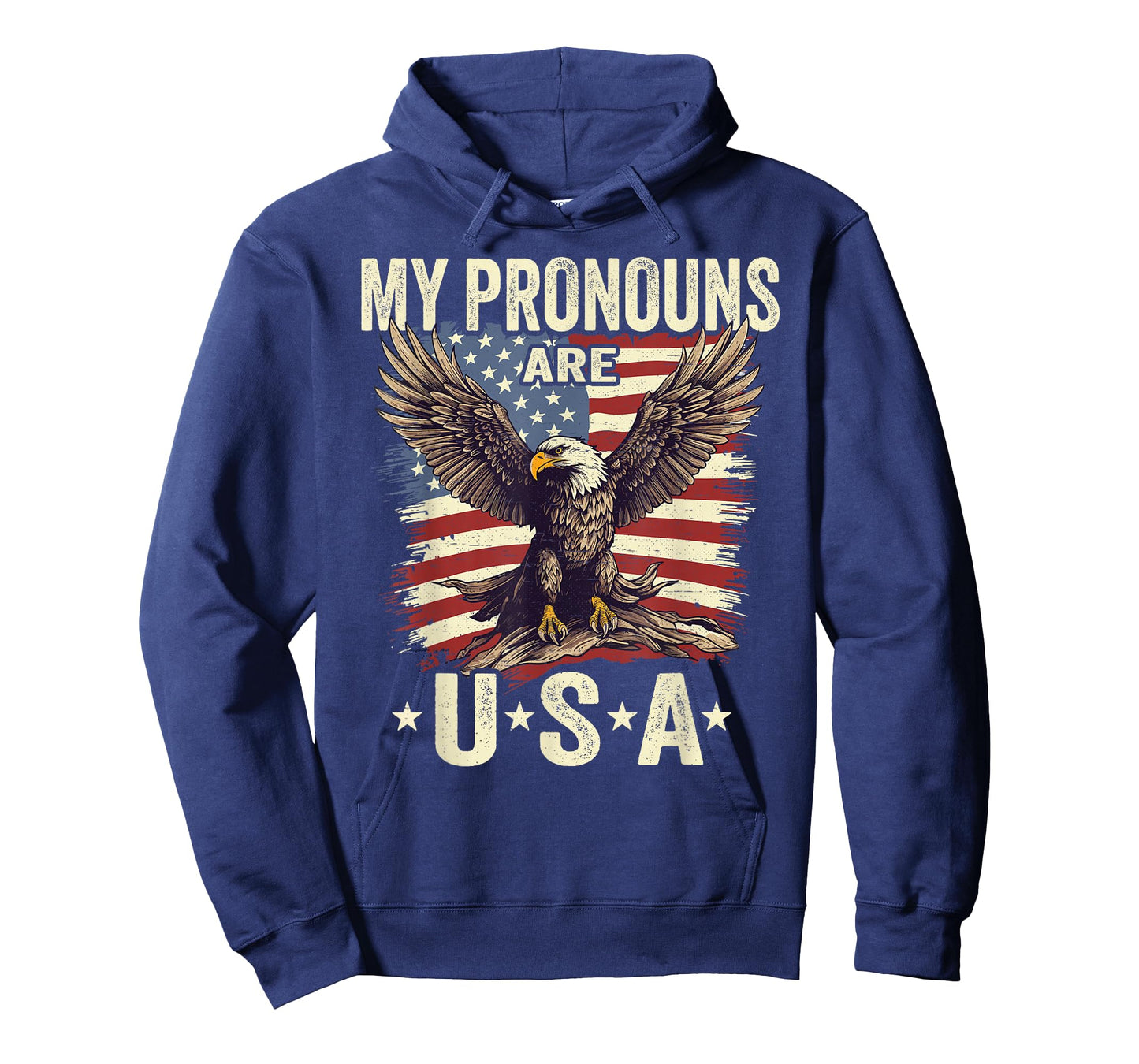 Patriotic American Flag Eagle 4th July My Pronouns Are USA T-Shirt