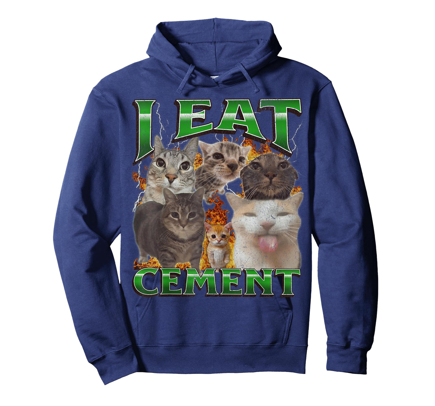 I Eat Cement Funny Cat Meme Bootleg Graphic T-Shirt
