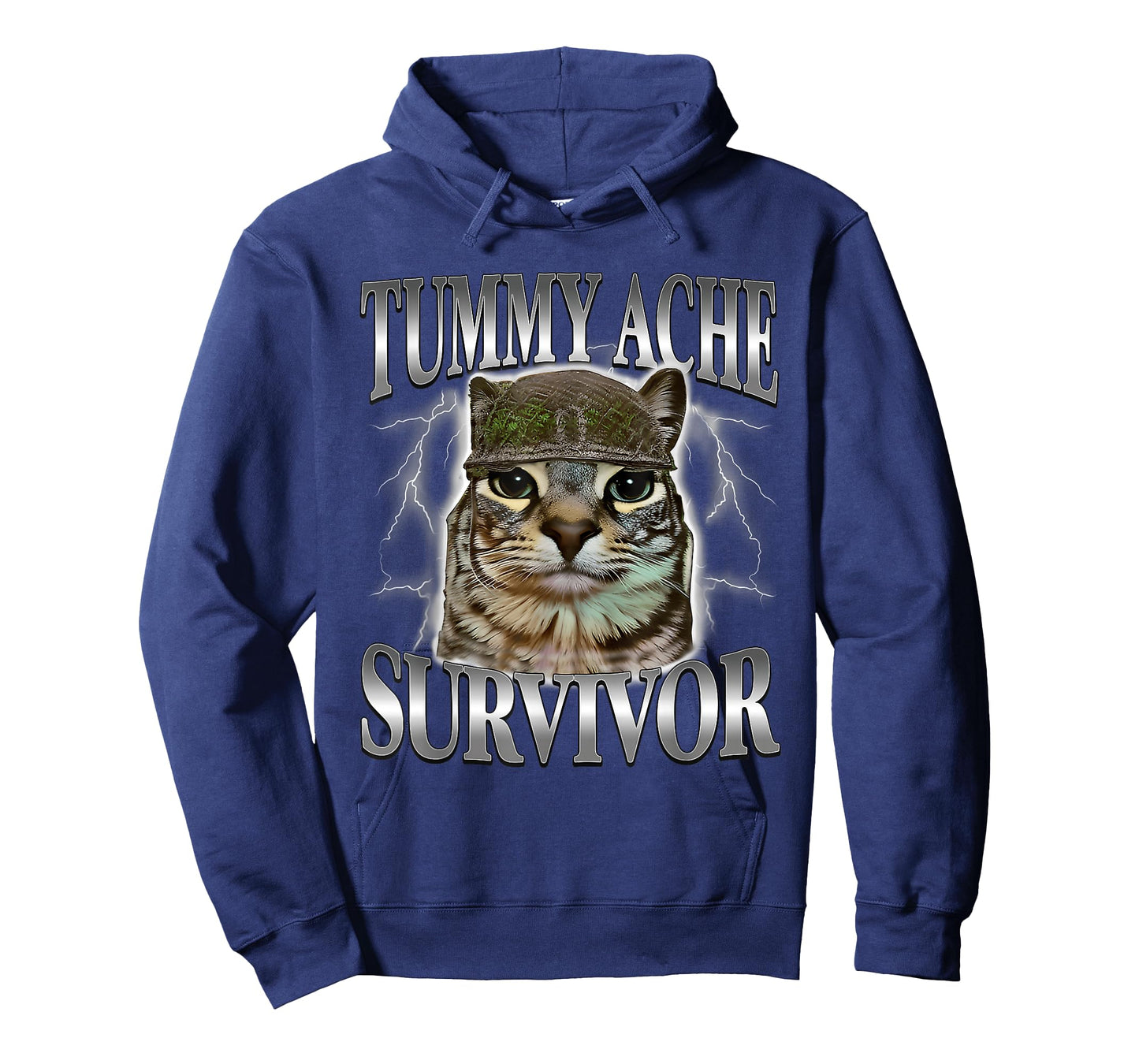 Tummy Ache Survivor Cat Meme Funny Saying Cats Animals T-Shirt