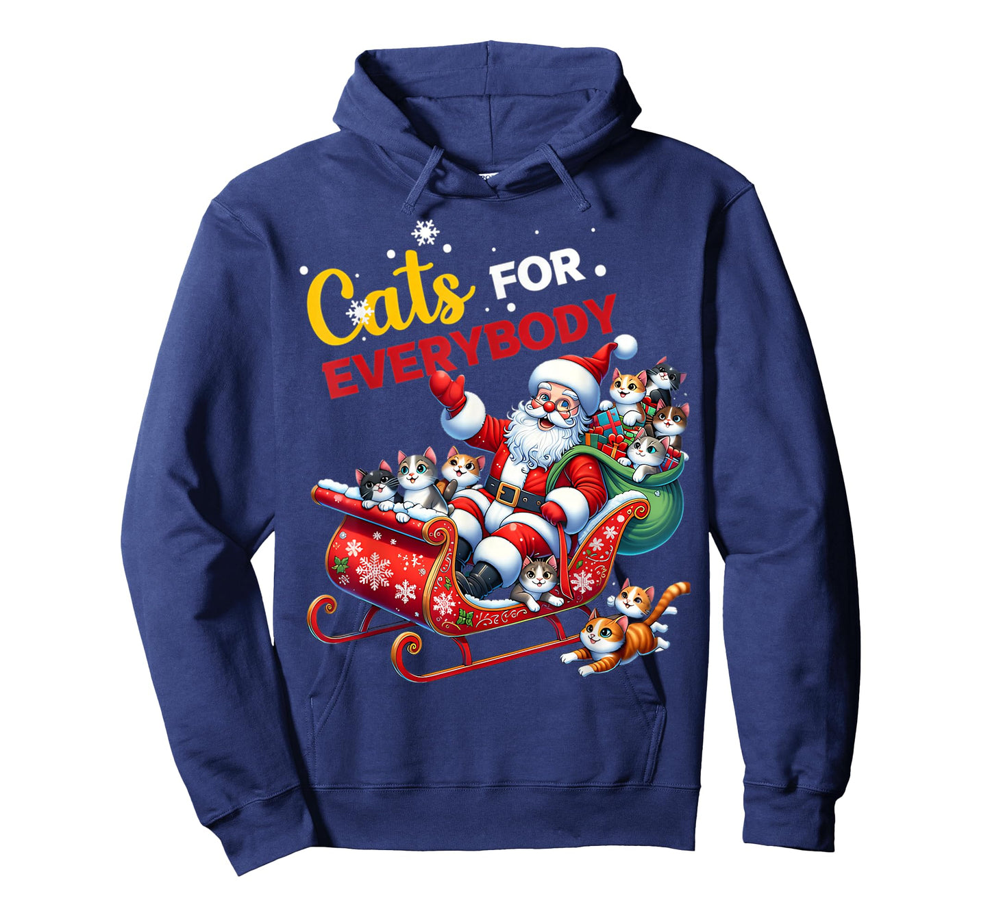 Cats for Everybody Christmas Cat Funny Xmas Women Santa T-Shirt