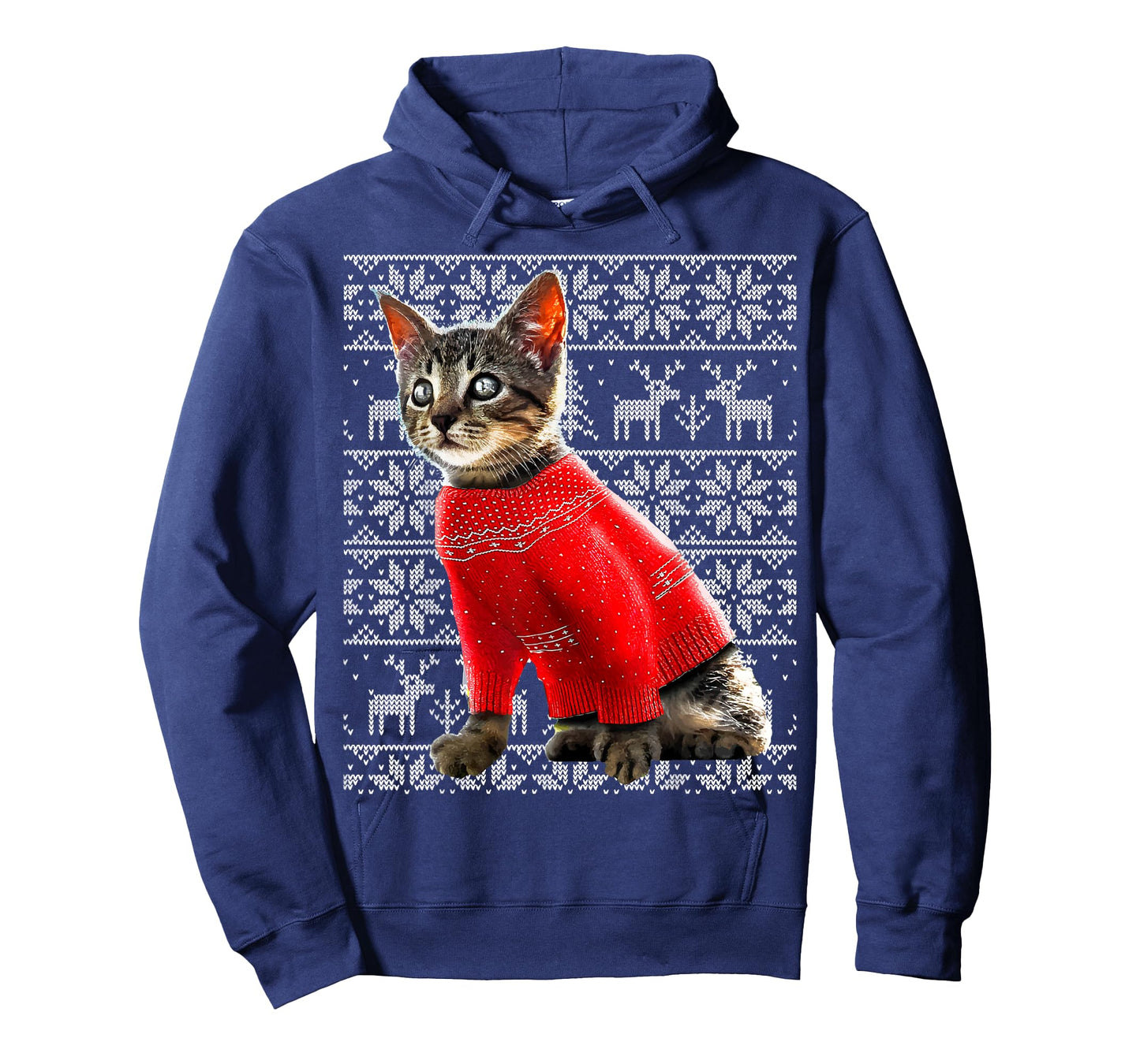 Ugly Christmas Sweater Cat Shirt Christmas Cat Gifts Women T-Shirt