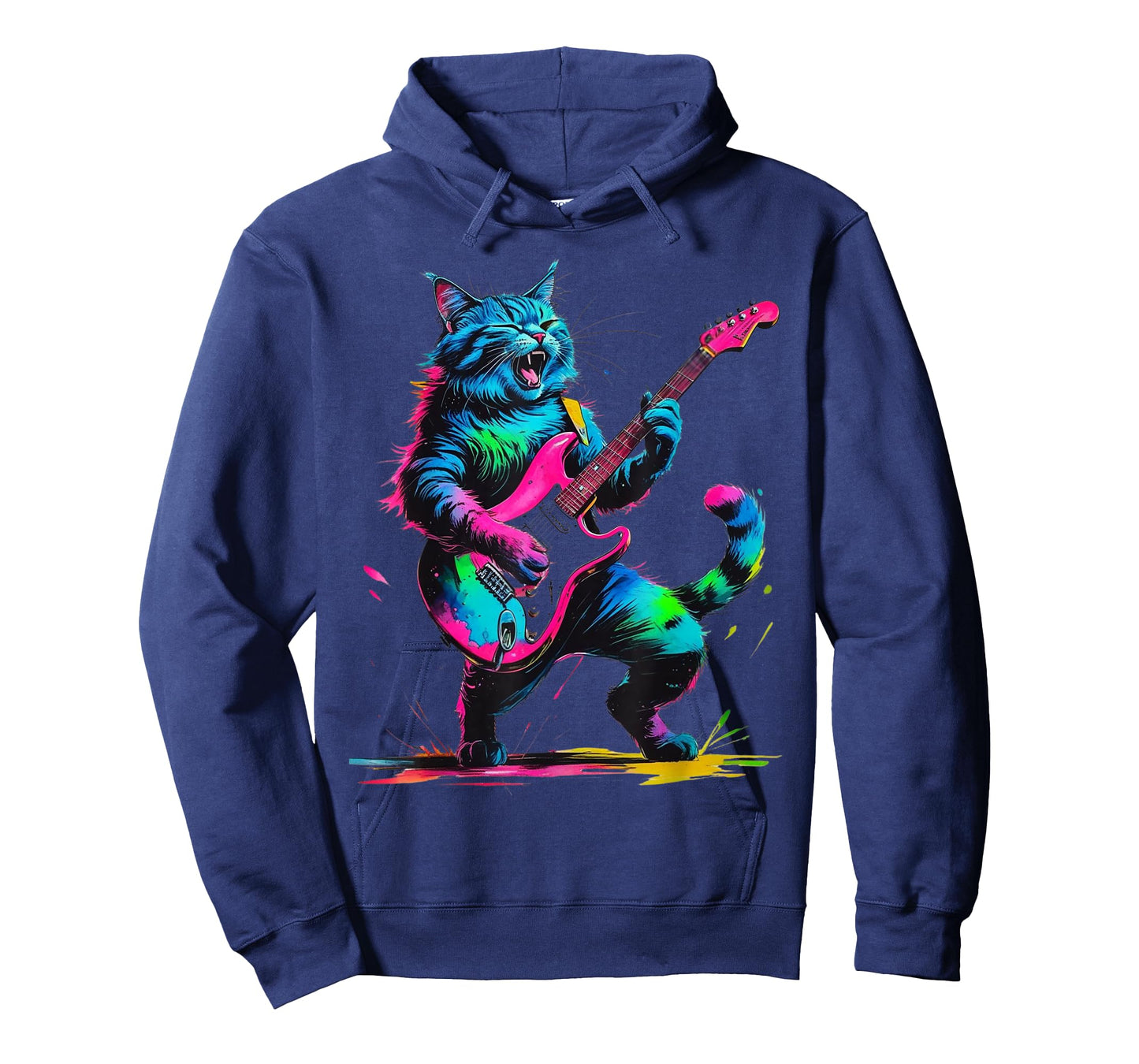 Cat Playing Guitar Rock And Roll Rock Star For Men Women Kid T-Shirt