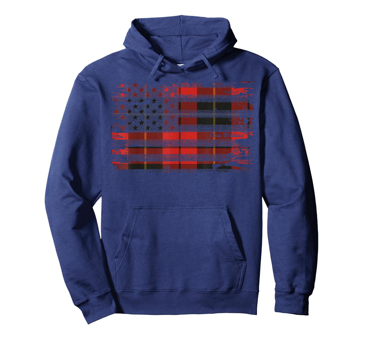 Clan Wallace American Flag Scottish Tartan T-Shirt