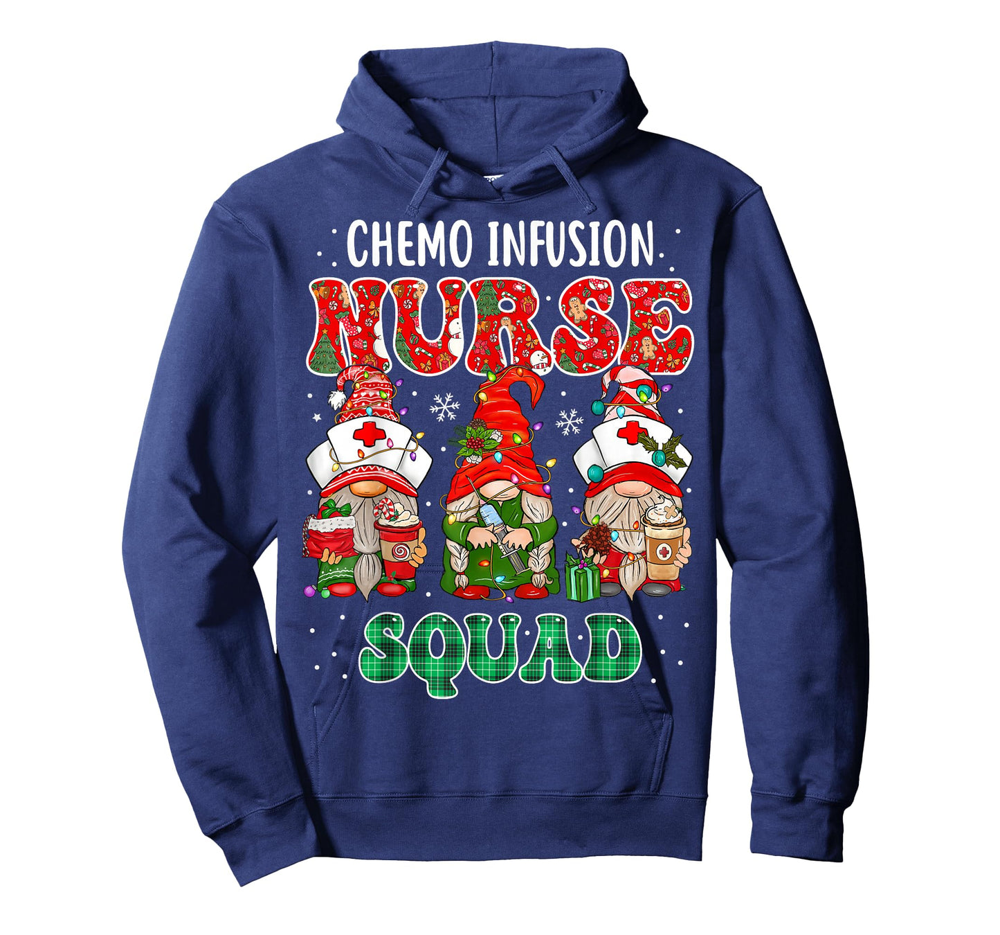 Chemo Infusion Nurse Cute Christmas Gnomes Oncology Nurse T-Shirt