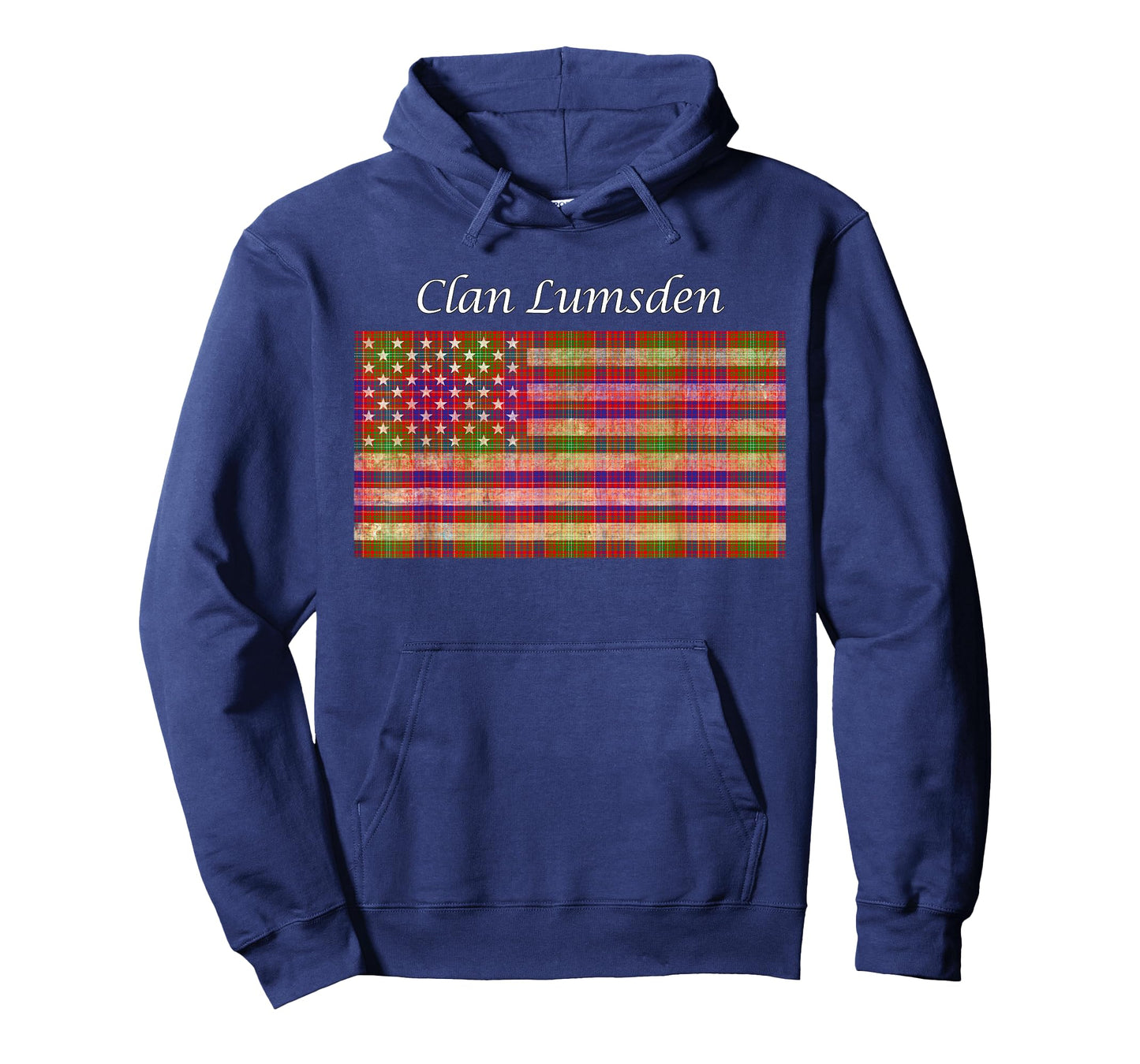 Clan Lumsden Scottish Tartan American Flag T-Shirt