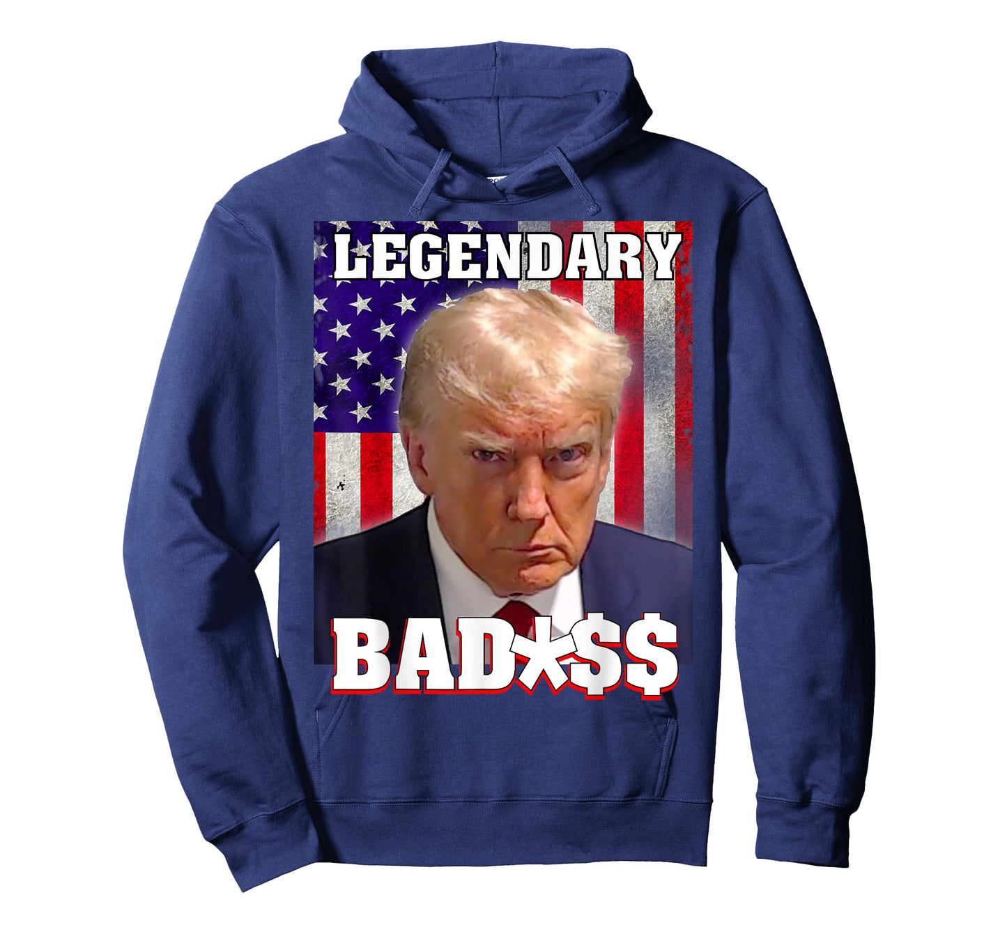 Trump 2024 Mugshot President Legendary Badass US Flag T-Shirt