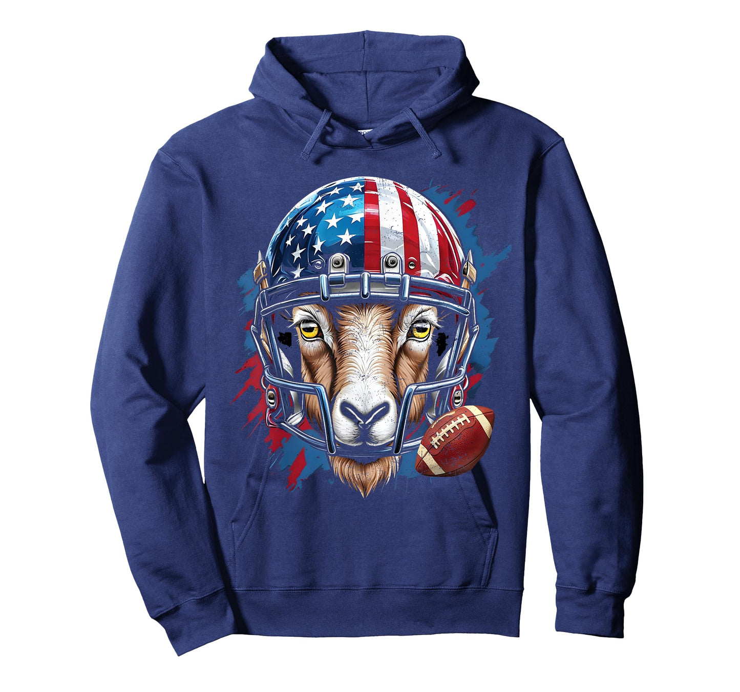 Goat Football USA American Flag Distressed T-Shirt