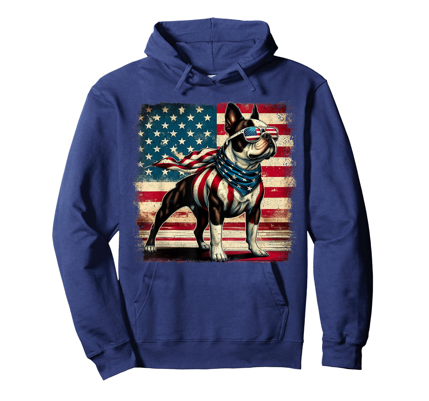 Boston Terrier Dog 4th of July USA American Flag Patriotic T-Shirt