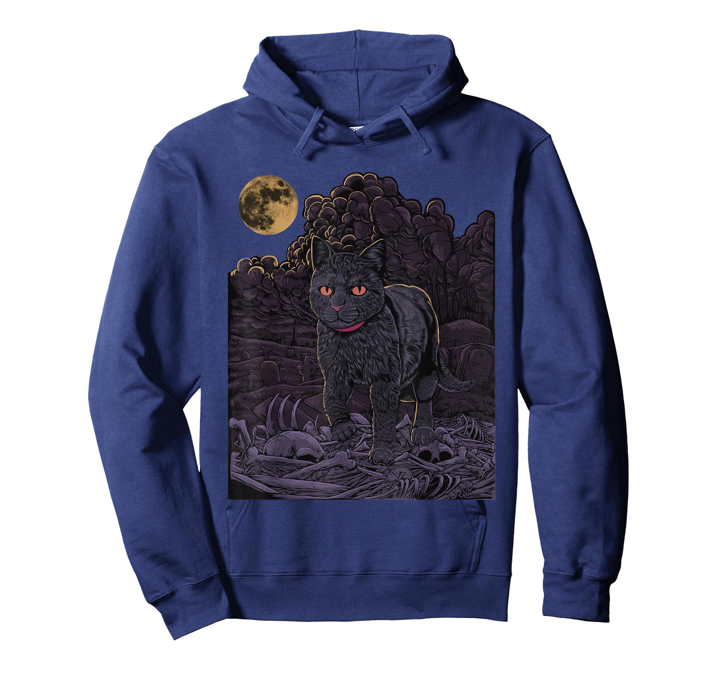 Evil Cat - Black cat in the cemetery - Gothic Cat T-Shirt for Men Women