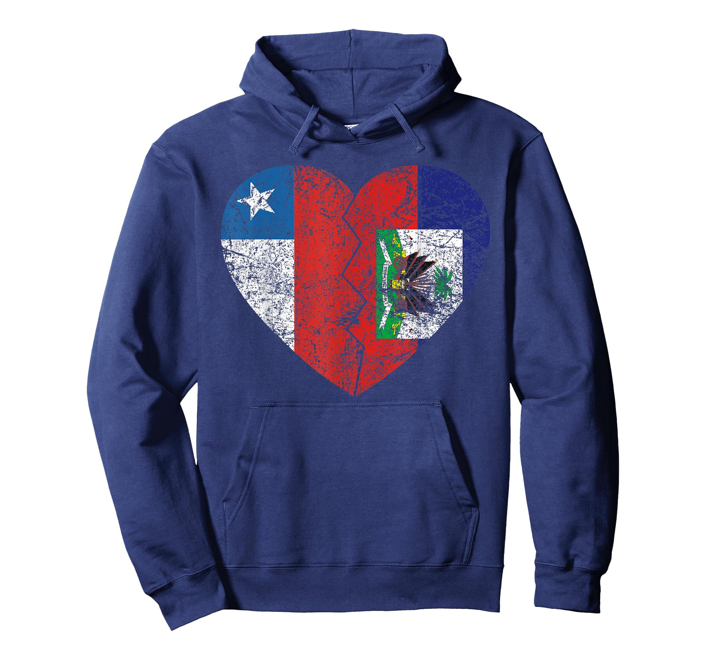 Haitian Chilean Flags Heart | Chile Haiti Roots Vintage T-Shirt