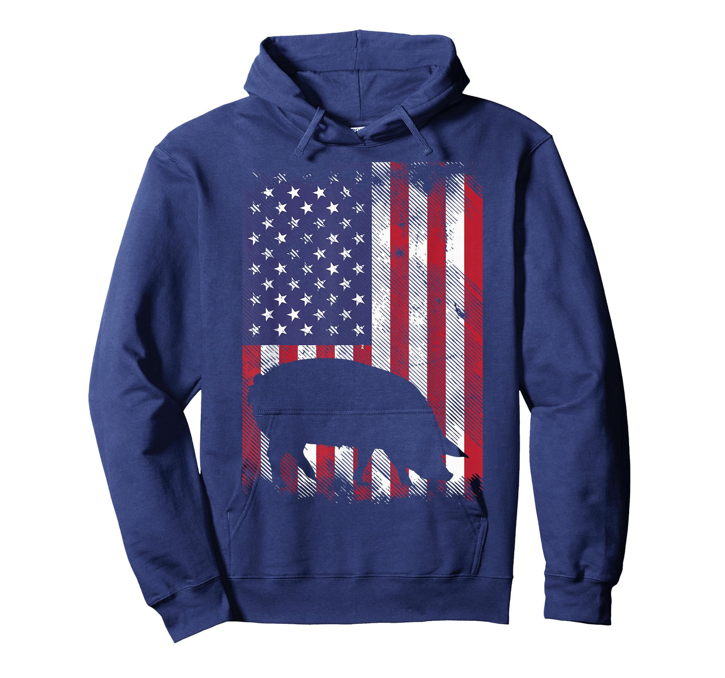 American Flag Pig Vintage Farm Animal Patriotic Farmer Gift T-Shirt Small