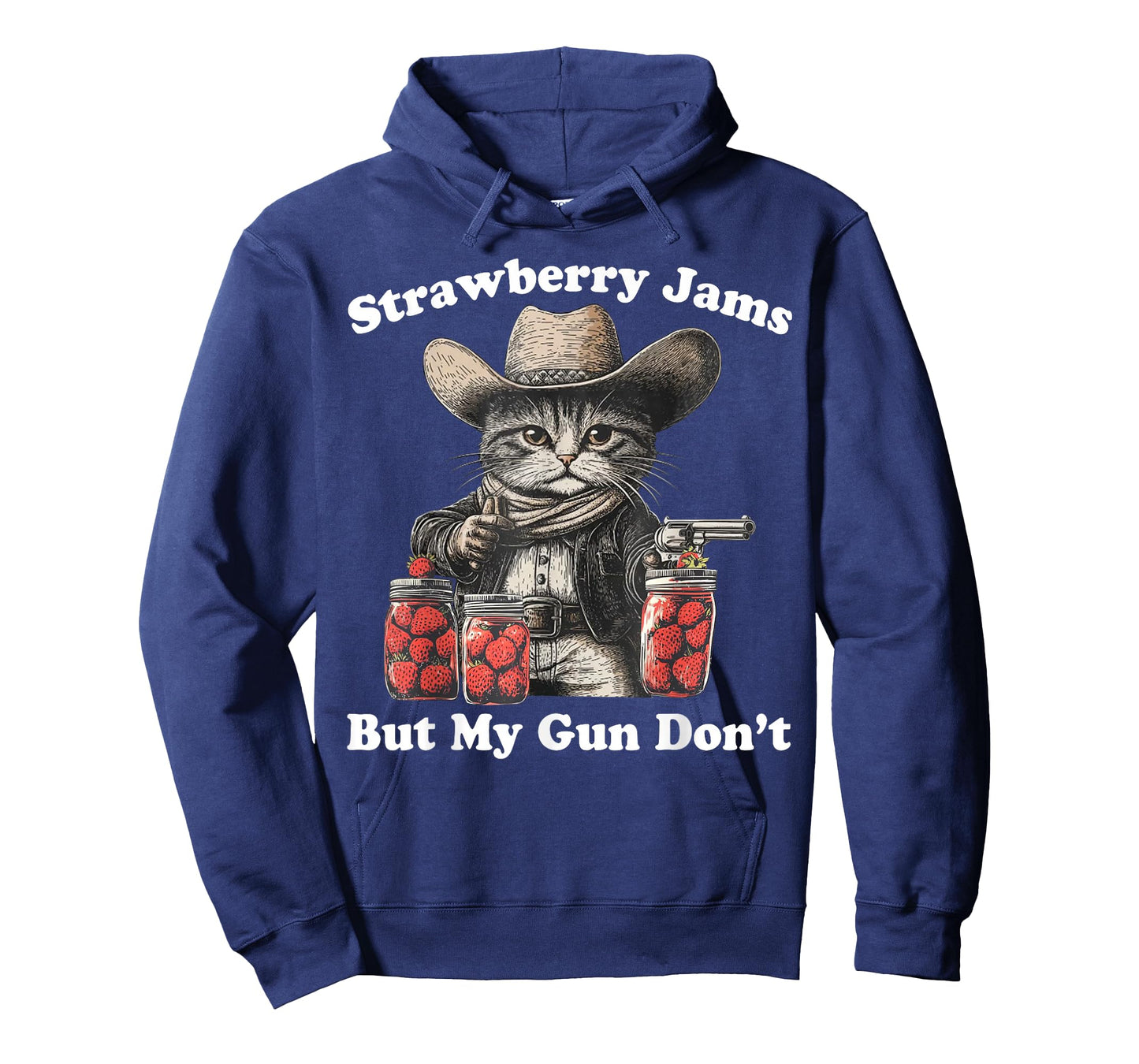 Strawberry Jams But My Gun Don't Funny Cat T-Shirt