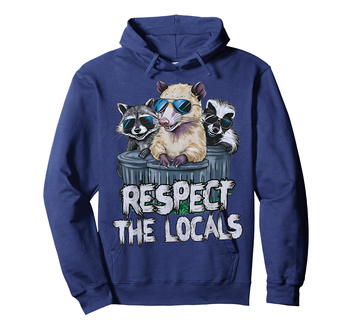 Respect The Locals Funny Possum Skunk Racoon Trash Squad T-Shirt