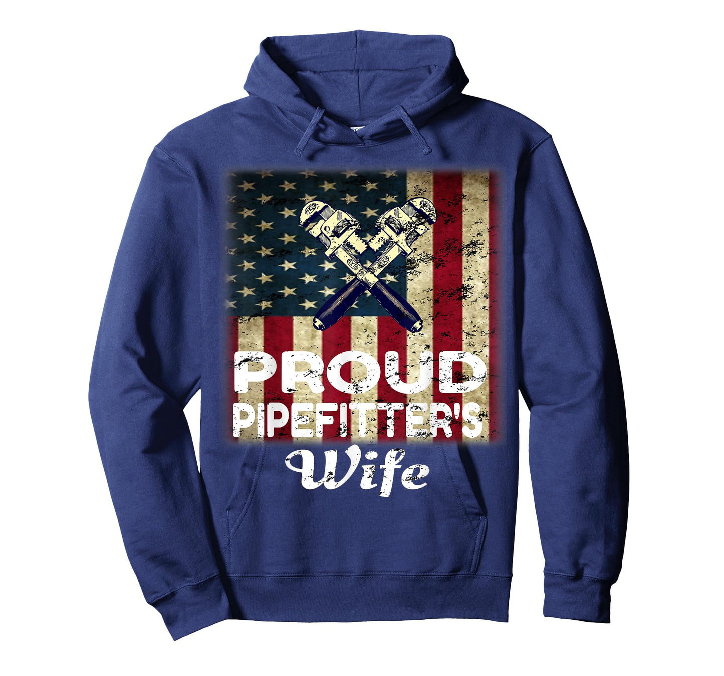 Pipefitters Wife Novelty T-Shirt American Flag Gift T-Shirt