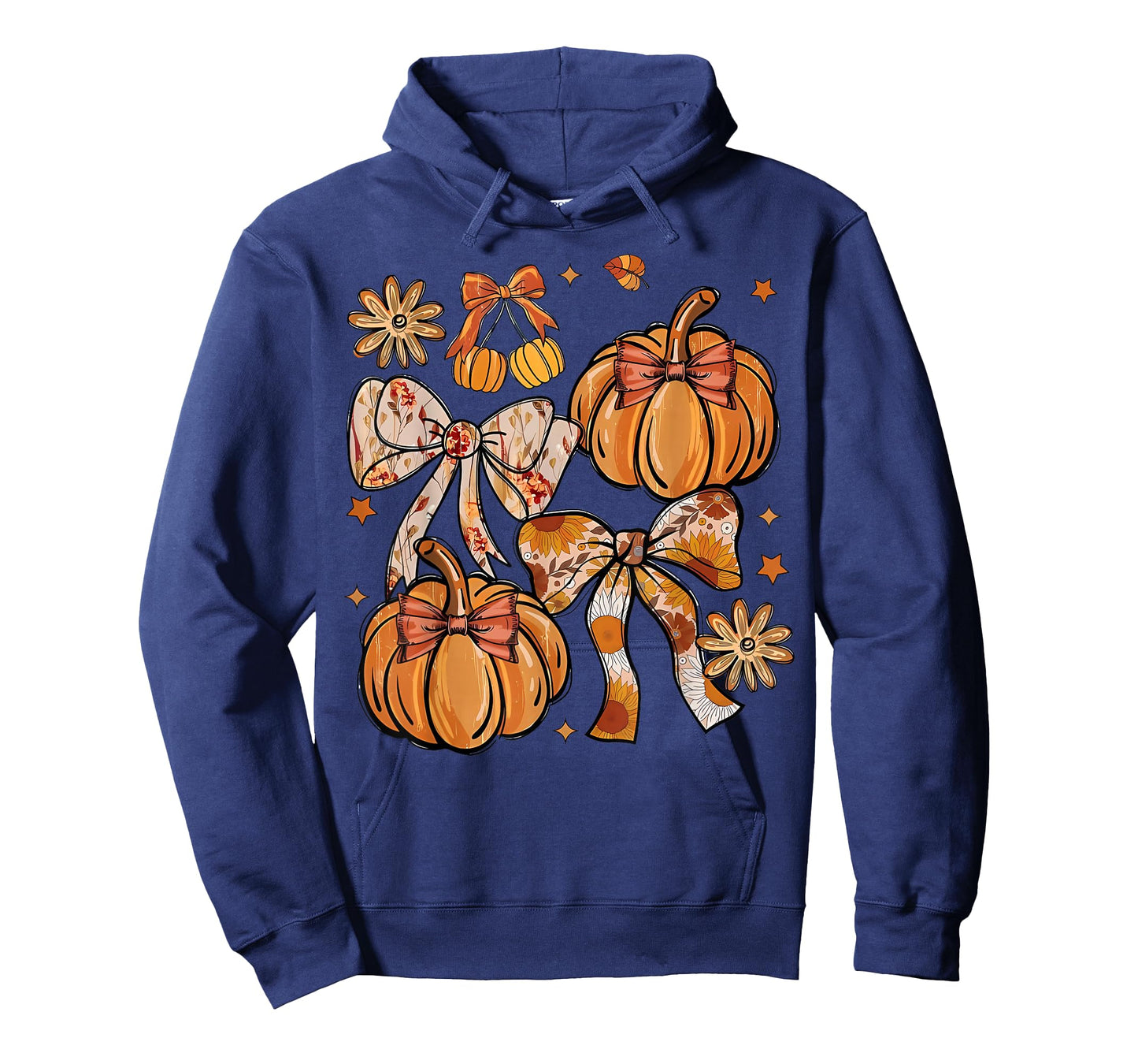 Coquette Bow Pumpkin Season Thanksgiving Autumn Fall Leaves T-Shirt