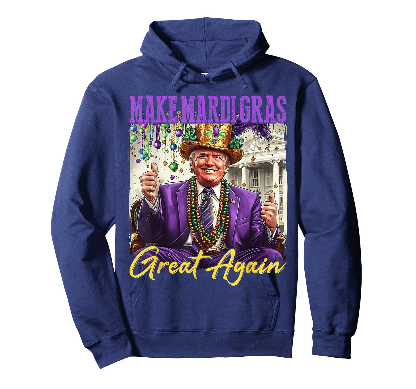Funny Mardi Gras Donald Trump Mardi Gras American Flag Mens T-Shirt