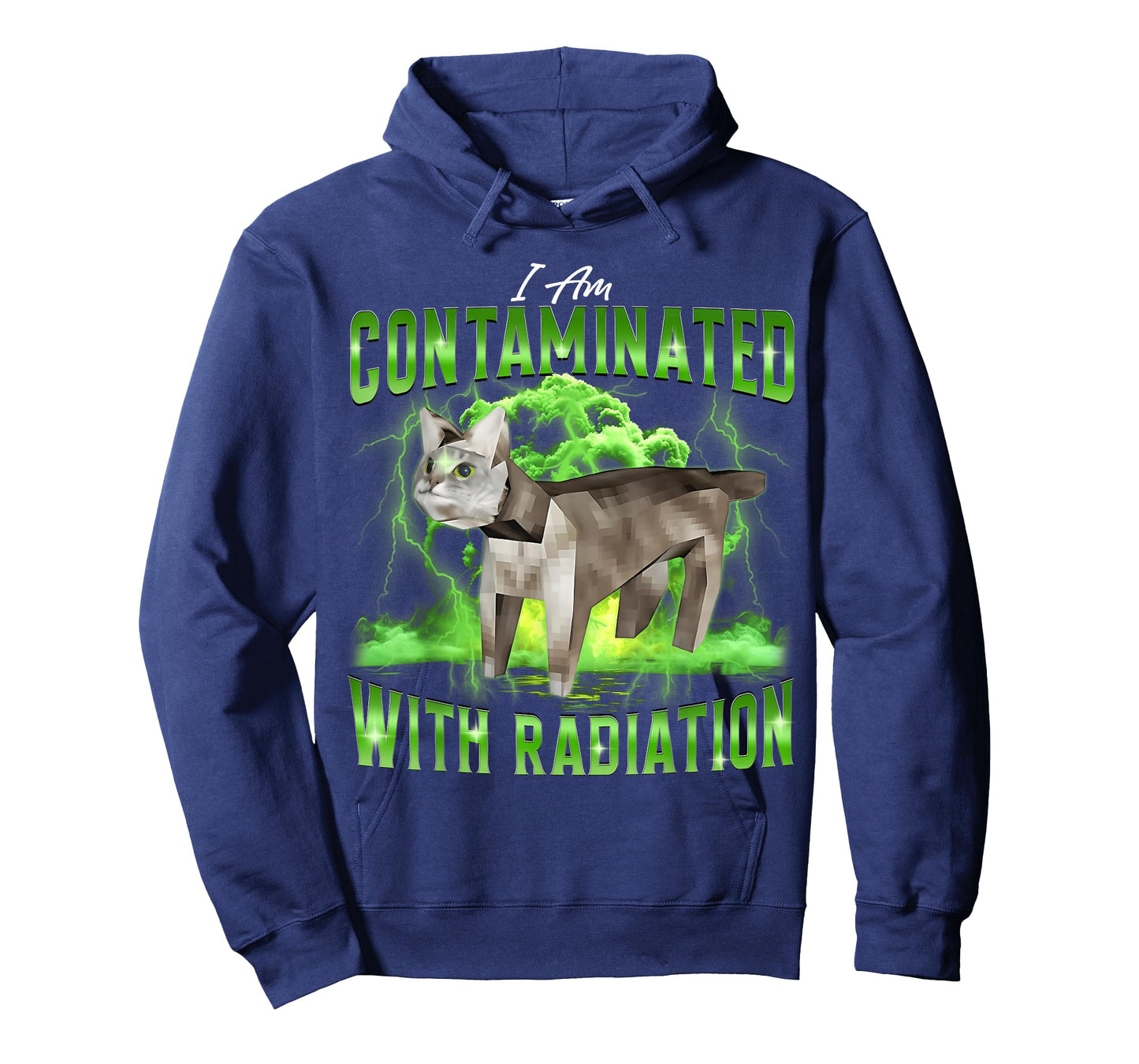 I Am Contaminated Funny Cat Meme Unhinged Weirdcore Design T-Shirt