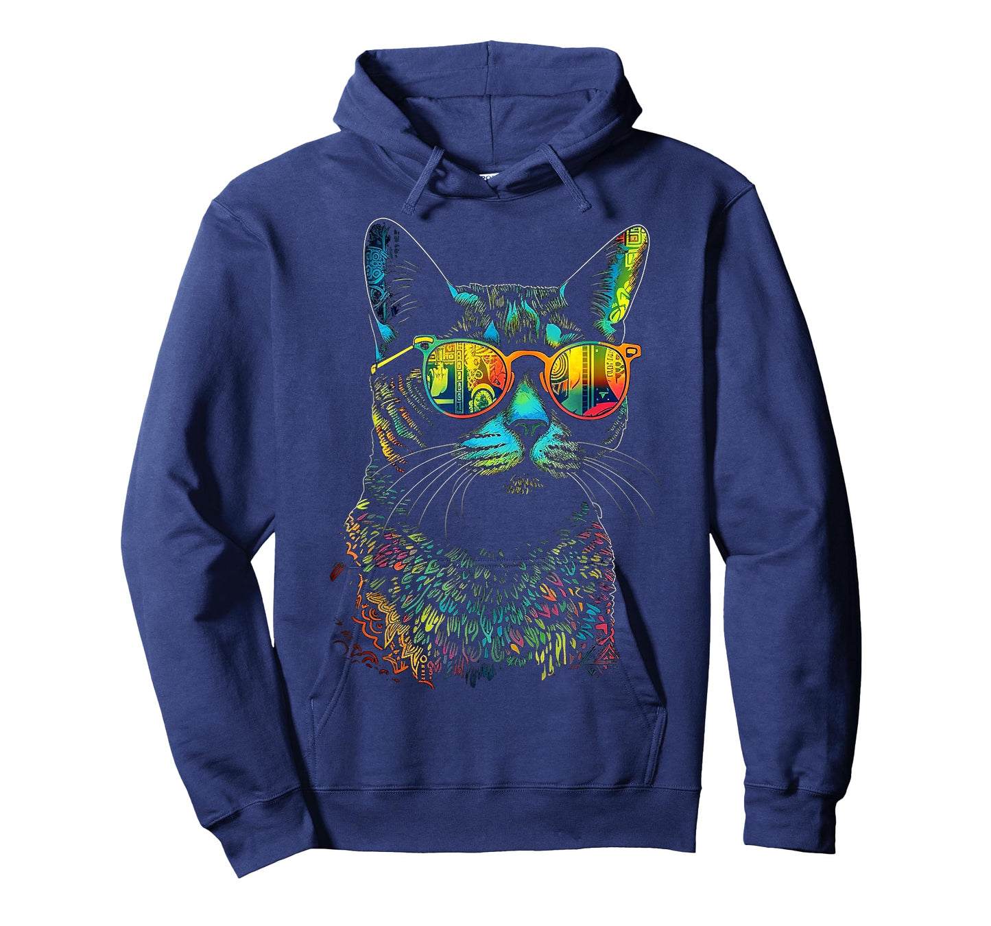 Cat Sunglaess Colorful Artwork | Animal Motif Cat T-Shirt