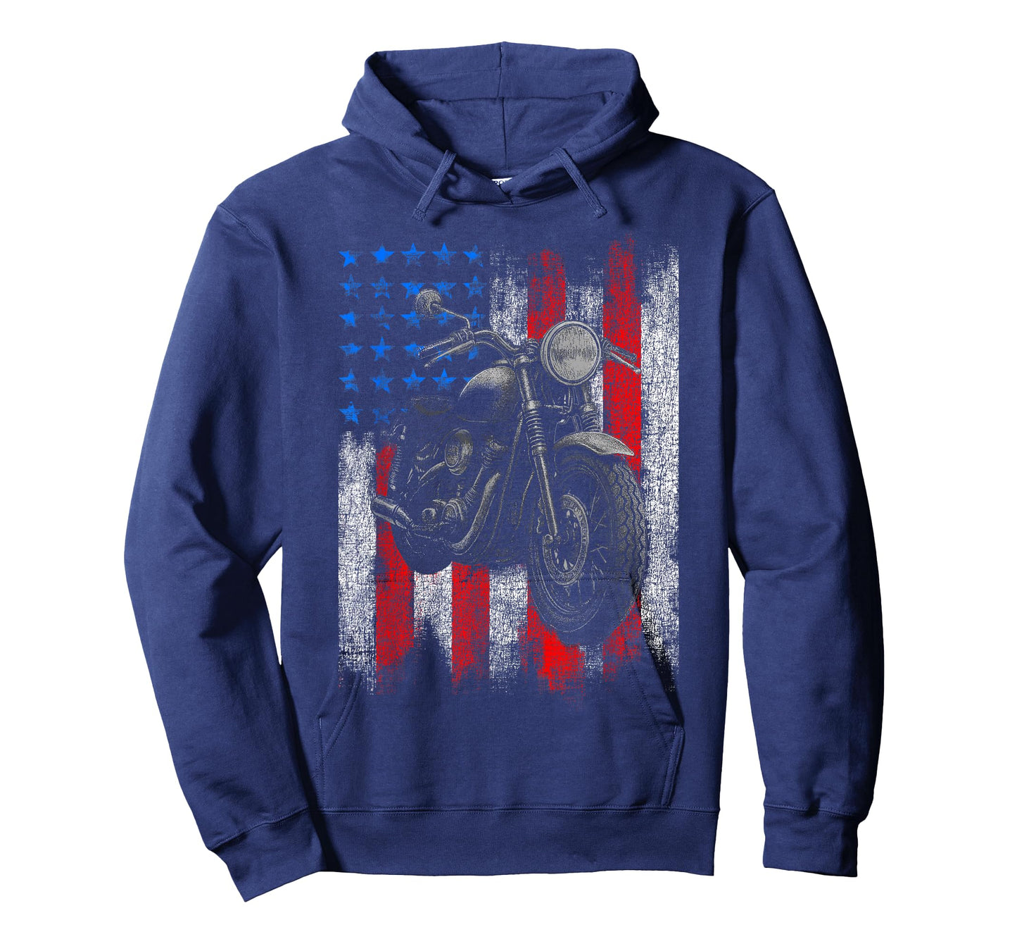 Motorcycle Graphic Men's Biker American Flag T-Shirt