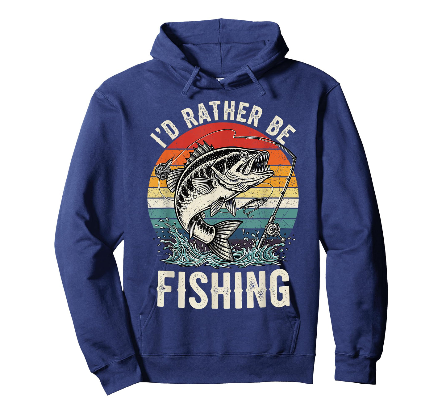 Vintage I'd Rather Be Fishing Graphic Bass Dad Boy Men T-Shirt