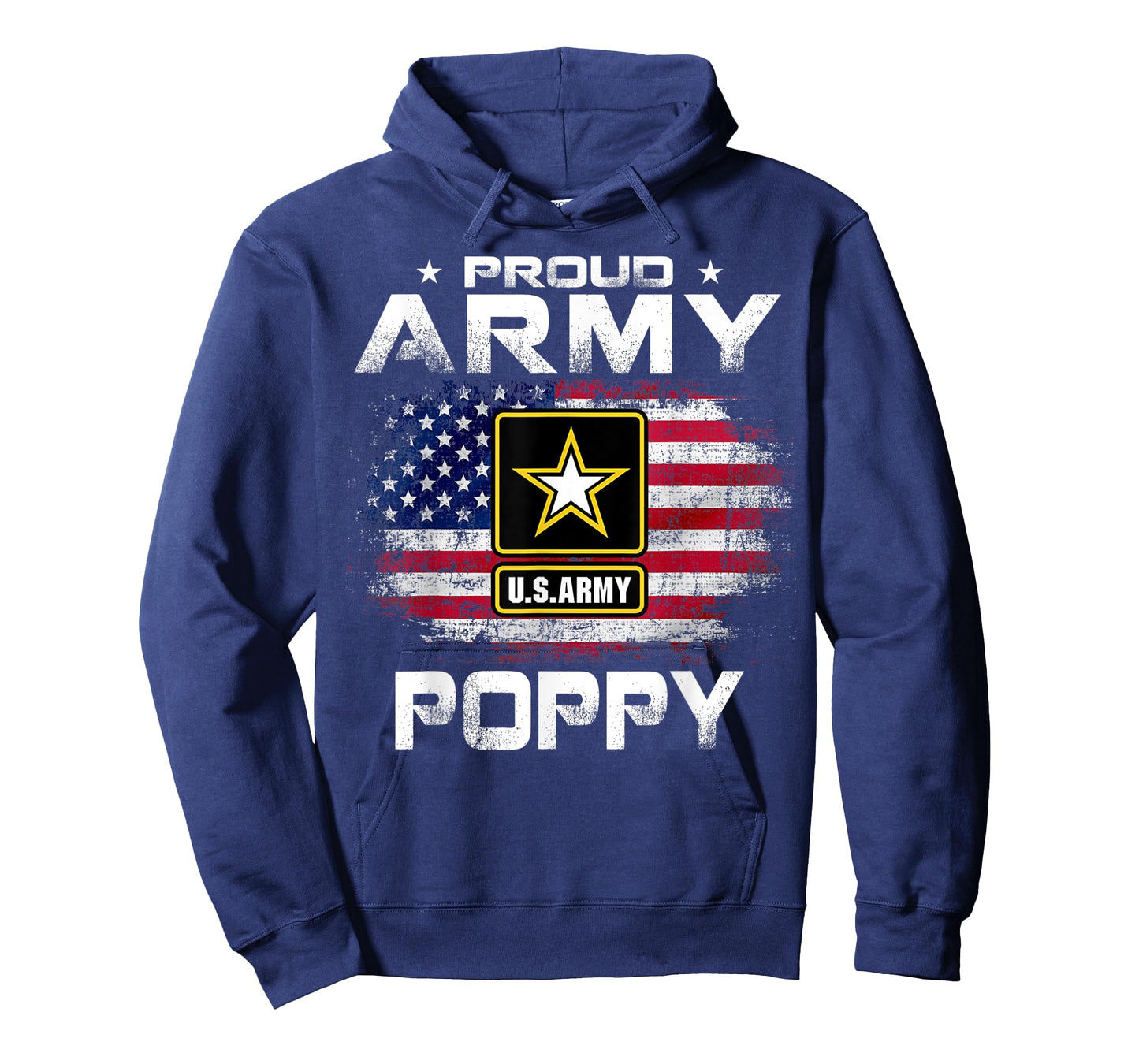 Proud Army Poppy With American Flag For Veteran Gift Women Kids Men T-Shirt