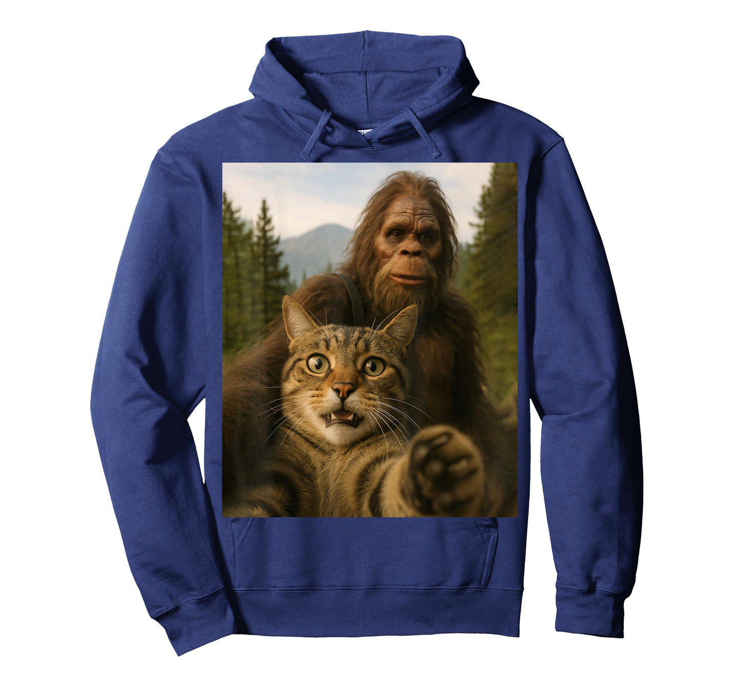 Cat Bigfoot Sasquatch Selfie Photo Funny Gifts Men Women Kid T-Shirt