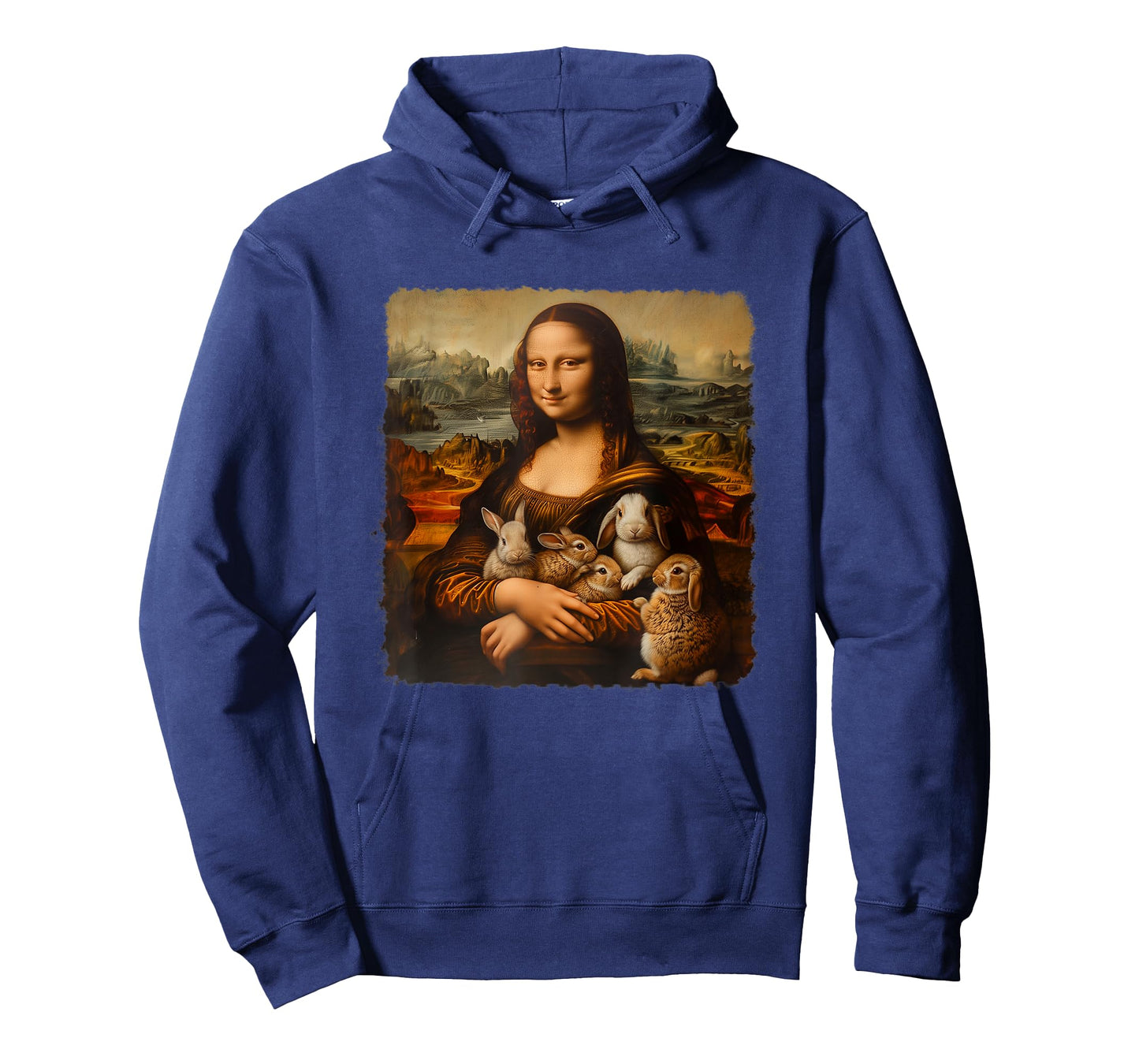 Mona Lisa With with Rabbits Funny Rabbit Art Painting T-Shirt