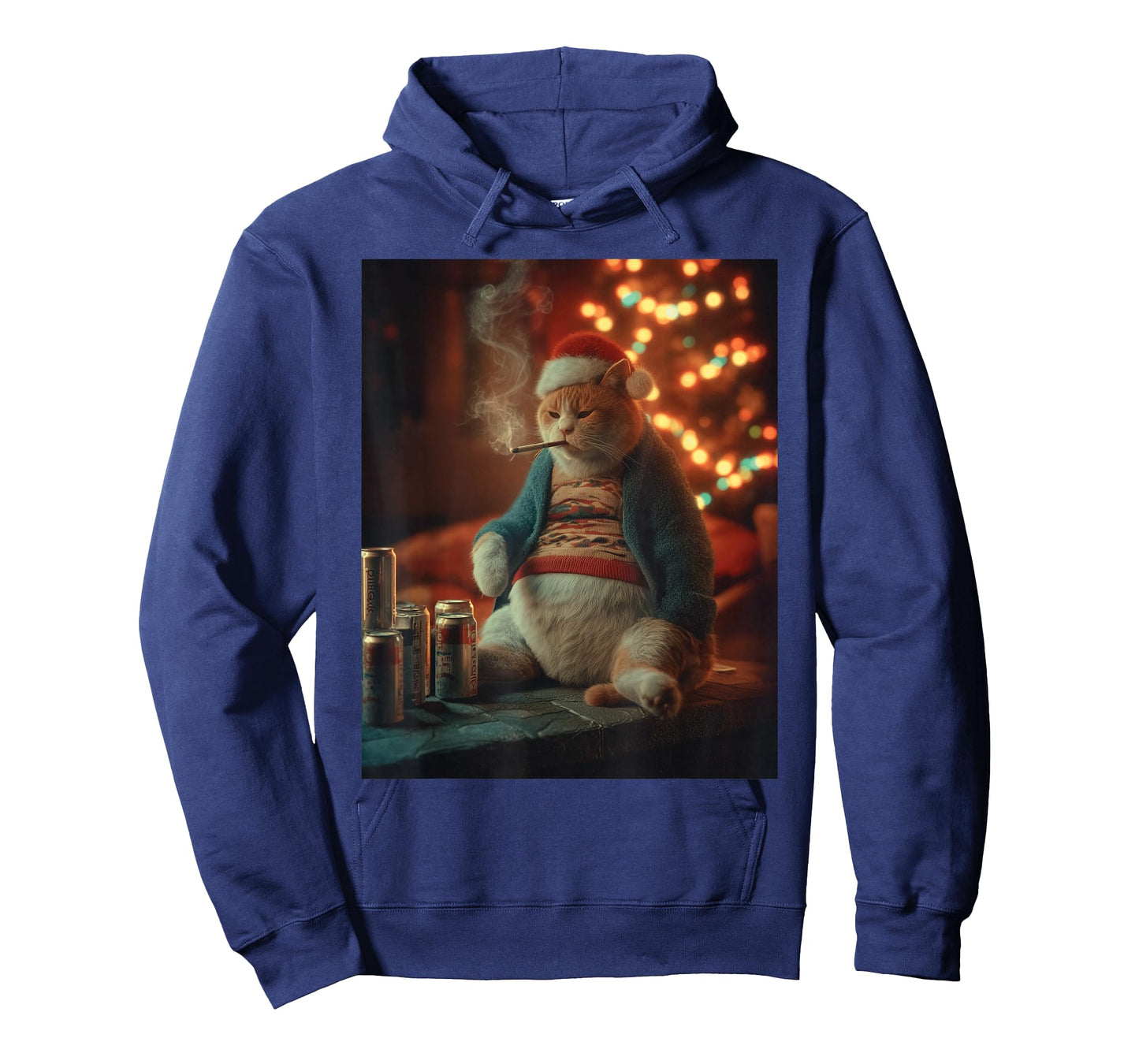 Christmas Cat Smoking Cigarette Meme Gen Z T-Shirt