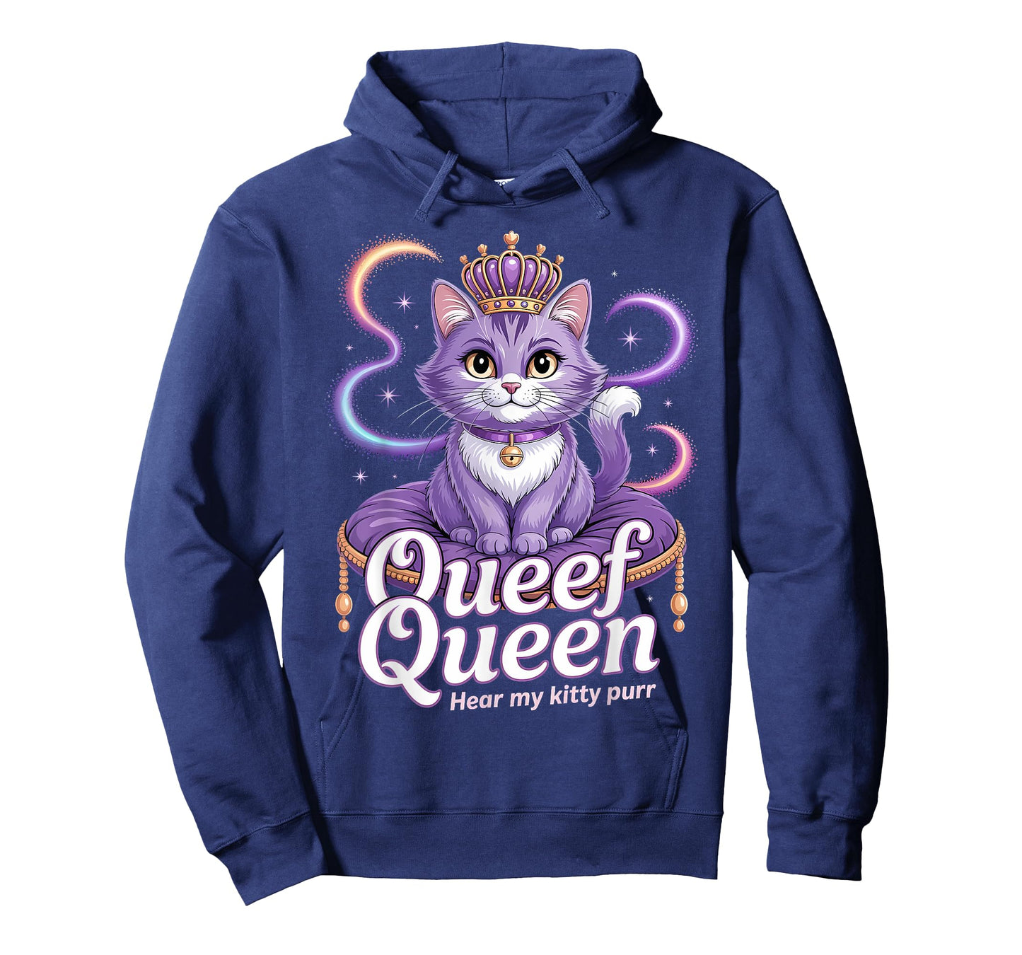 Funny Purple Queen cat Dirty Joke Kitty Purr Rude Cat Meme T-Shirt