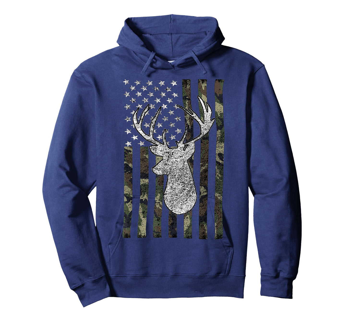 Whitetail Buck Deer Hunting American Camouflage USA Flag Short Sleeve T-Shirt