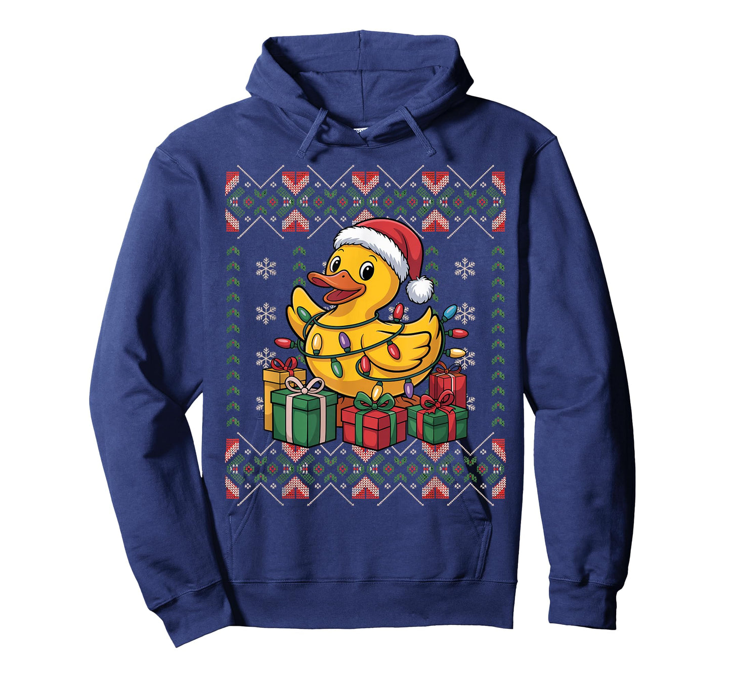 Santa Rubber Duck Christmas Ugly Sweater Funny Holiday T-Shirt
