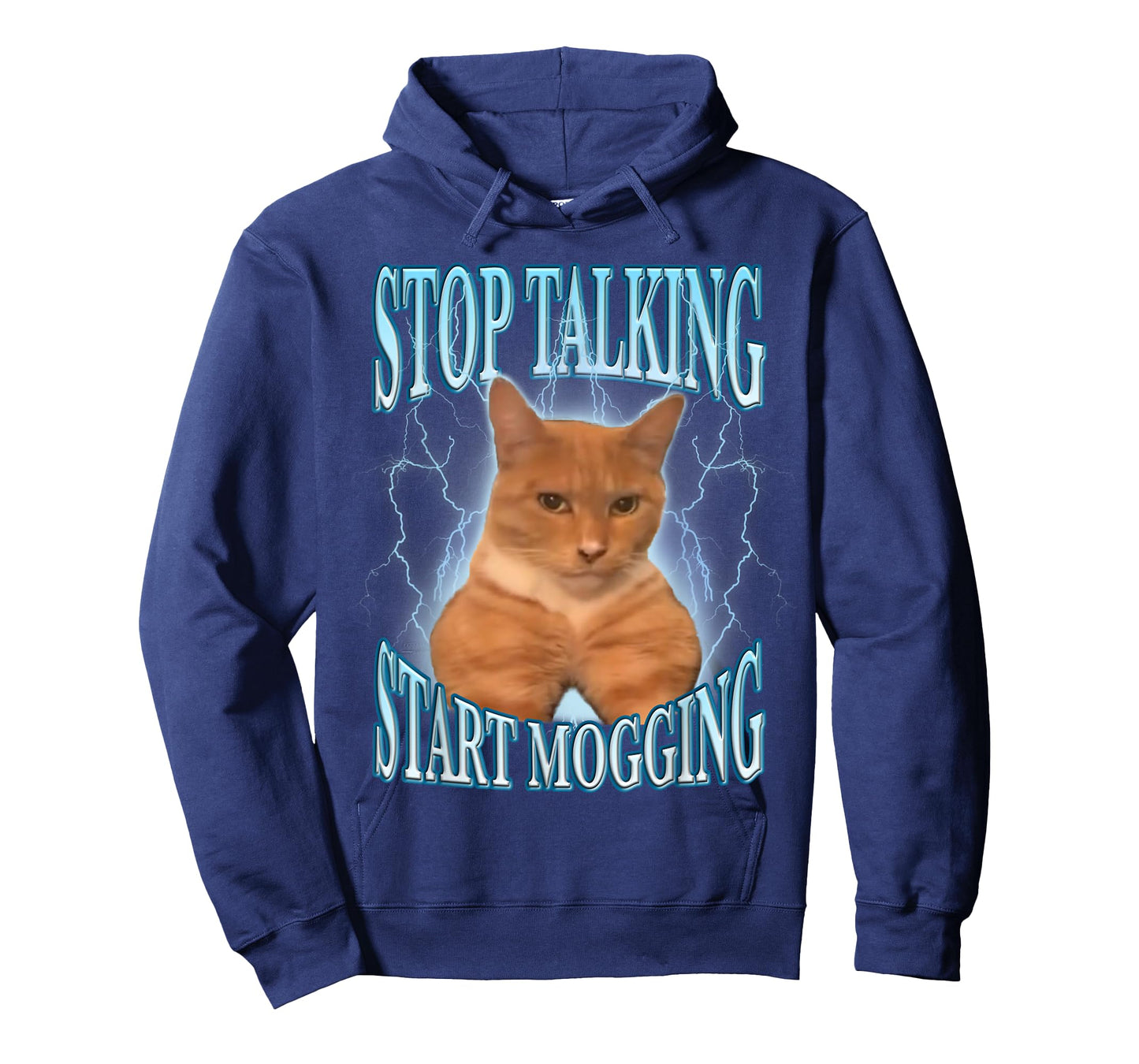 Stop Talking, Start Mogging Funny Cat Meme Mog Men Women Kids T-Shirt