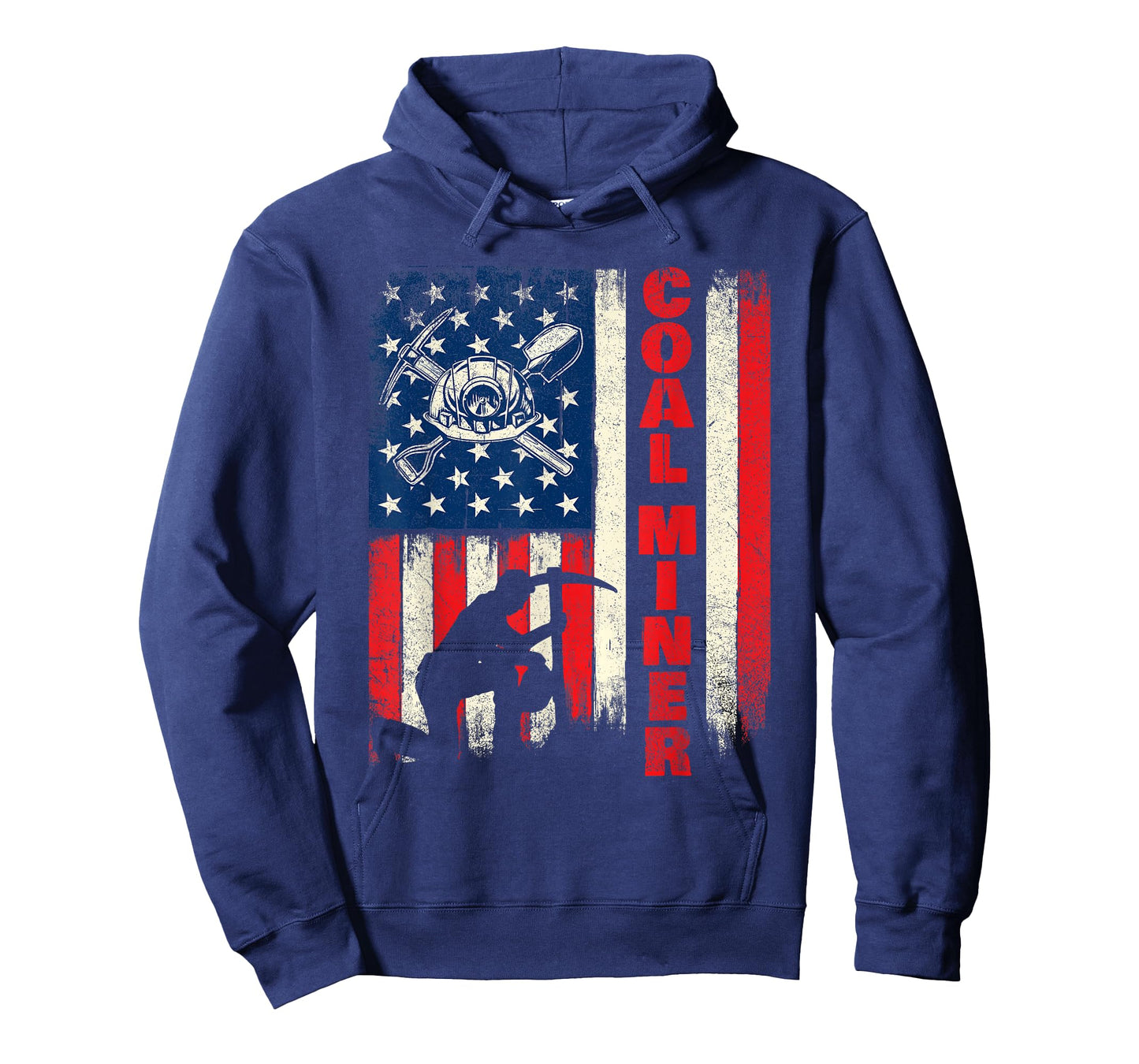Coal Miner - Patriotic USA Flag Pitman Underground Mining T-Shirt