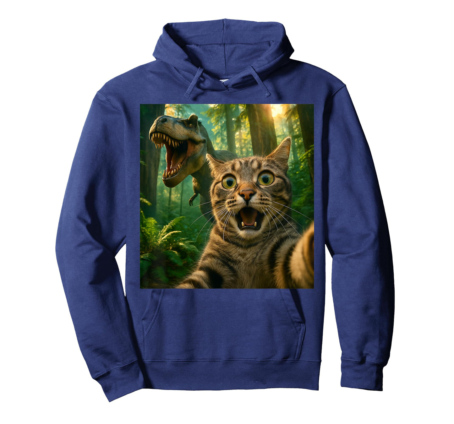 Cat Selfie with a T-Rex Funny Dinosaur T-Shirt