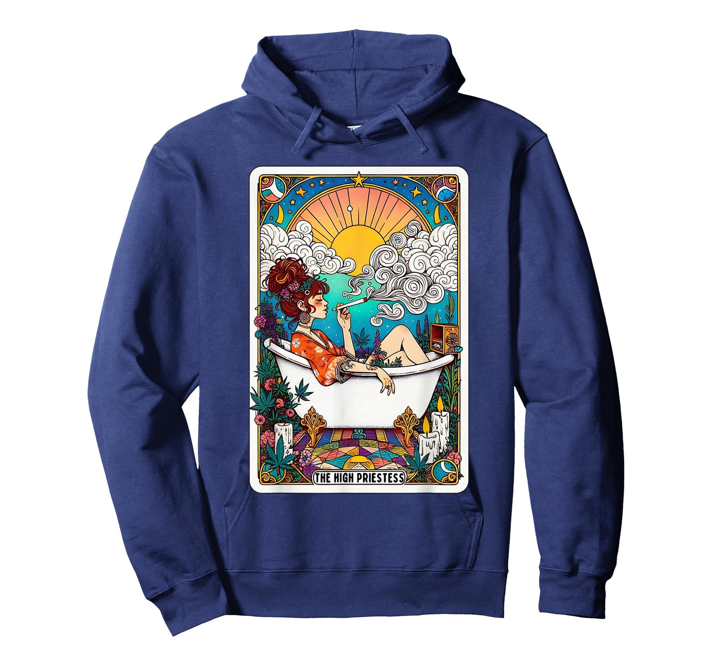 The High Priestess Tarot Card, Witchy Weed Pot Smoker Woman T-Shirt