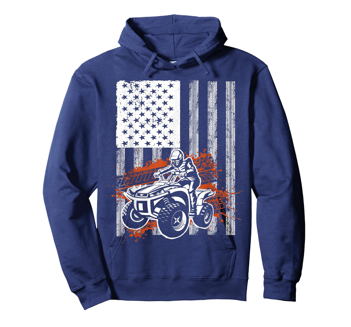 Cool ATV For Men Women Quad Racing Squad USA Flag 4 Wheeler T-Shirt