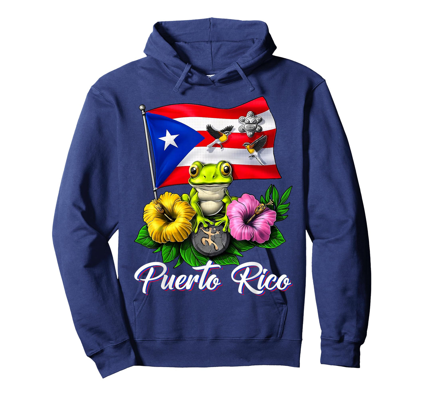 Coqui Frog & Flowers Boricua Puerto Rican Flag Puerto Rico T-Shirt